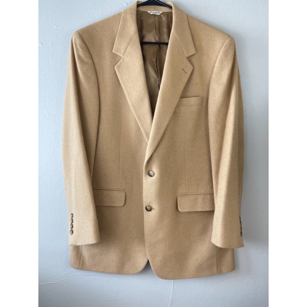 Men's Bill Blass Dayton's 100% Camel Hair Blazer 2 Button Single Vent Spread